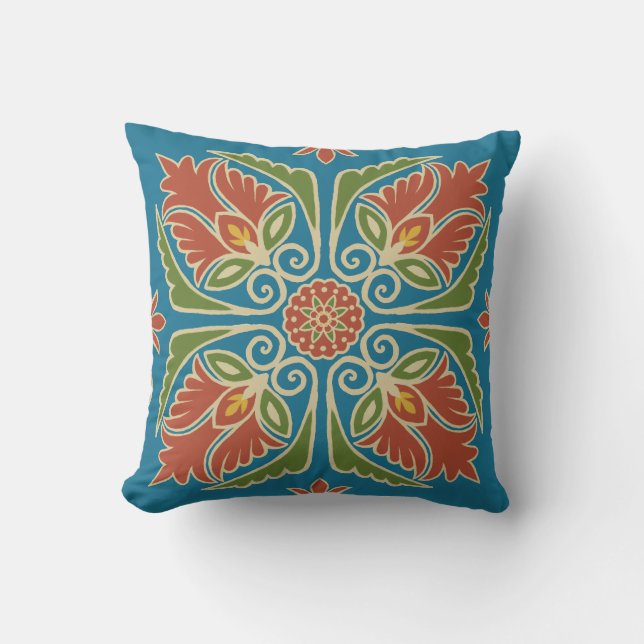 Almofada Floral Talavera Tile Outdoor Pillow (Frente)