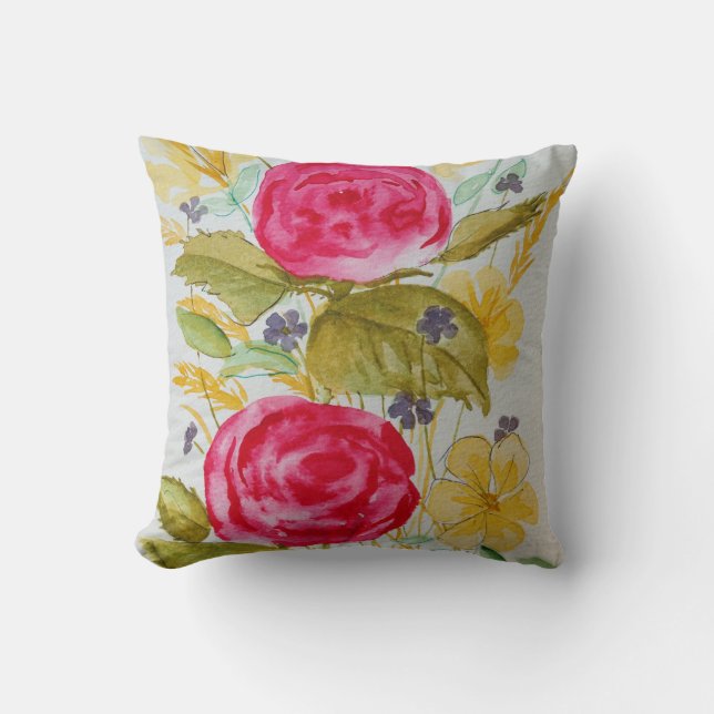 Almofada floral throw pillow (Frente)