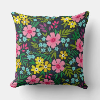 Almofada Floral Throw Pillow | Colorful Flower Cushion