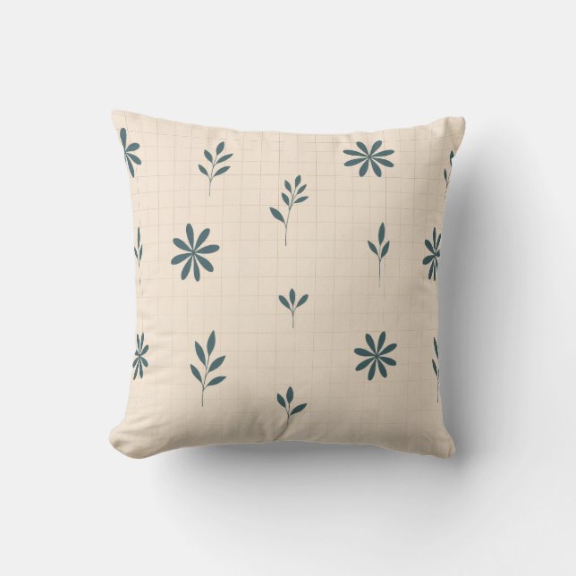 Almofada Floral Verde Minimalista  (Frente)