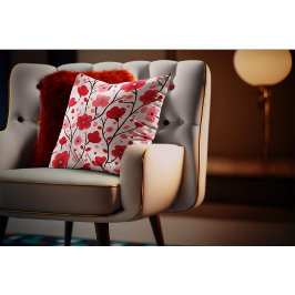 Almofada Floral Vermelho Romântico