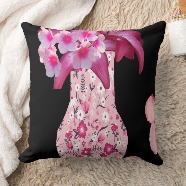 Almofada Floral Xadrez Rosa na Moda (Cobertor)