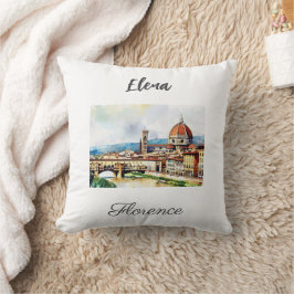 Almofada Florença, pintura aquosa e charmosa