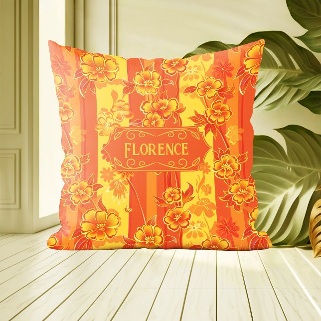Almofada Florence Yellow e Orange Floral (Criador carregado)