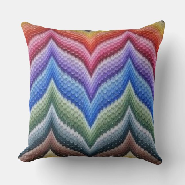 Almofada Florentine Flair artesanal: Bargello Needlepoint (Frente)