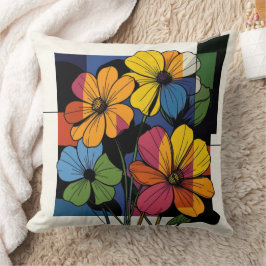 Almofada Flores Abstratas Elegantes