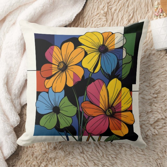 Almofada Flores Abstratas Elegantes (Cobertor)