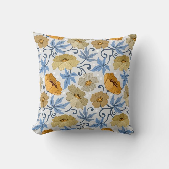 Almofada Flores Amarelas: Design de têxteis sem costura (Frente)