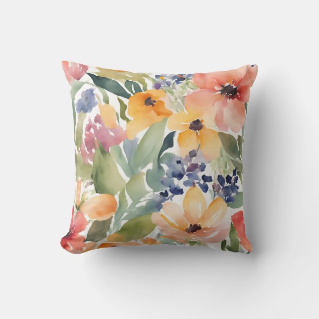 Almofada Flores Amarelas E Pêssegos (Frente)