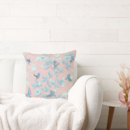 Almofada flores azuis-claras e pássaros, Luzes de fundo