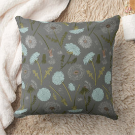 Almofada Flores Azuis De Cinzas Dandelion Elegantes