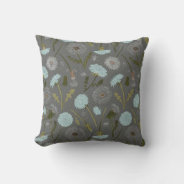 Almofada Flores Azuis De Cinzas Dandelion Elegantes