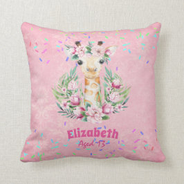 Almofada Flores Boho Giraffe Chamadas Meninas, Dons De Adol