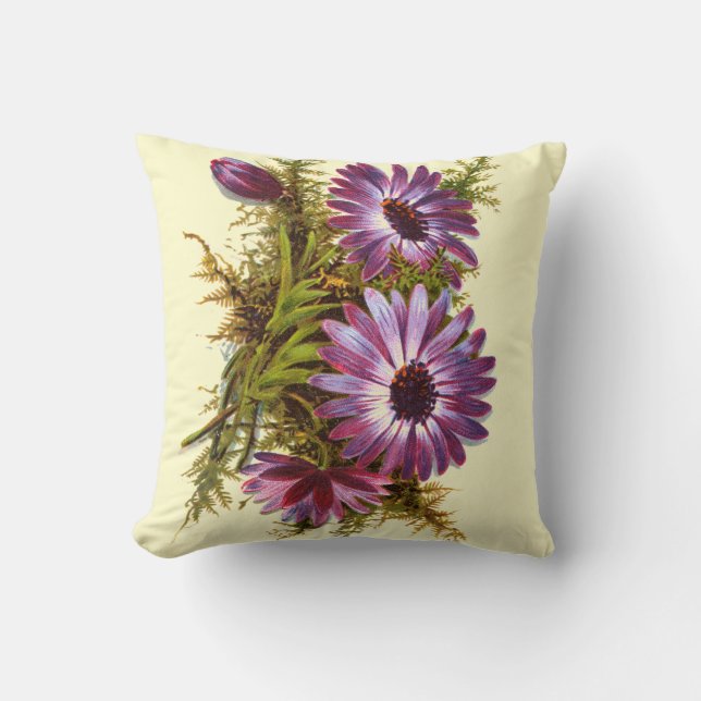 Almofada Flores Bonito de Vintage Roxo (Frente)