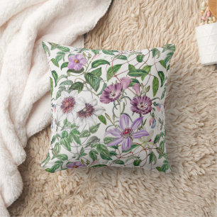 Almofada Flores Botânicas Lilac Green White Vintage