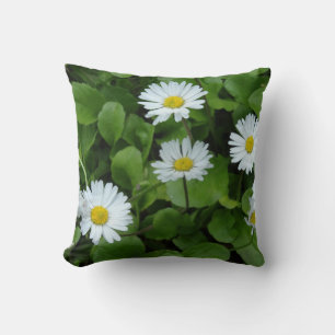 Almofada Flores brancas Cushion de margarida 41 cm x 41 cm