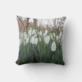 Almofada Flores brancas, snowdrops do primavera