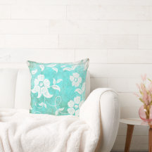 Flores Brancas Vintage Turquoise