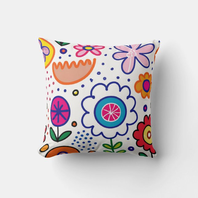 Almofada flores brilhantes e brilhantes (Frente)
