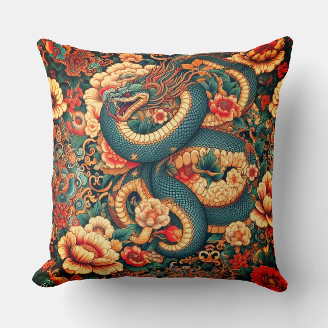 Almofada Flores cobra verdes (Frente)