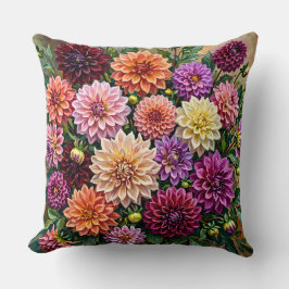 Almofada Flores Coloridas de Dahlia