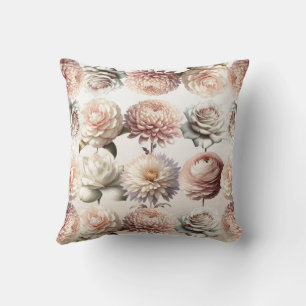 Almofada Flores Cor-de-rosa Cremoso Branco Floral 