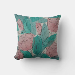 Almofada flores da fuschia moderna contemporânea