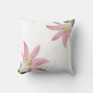 Almofada Flores de Amarílis em Dourado Rosa Claro sobre Bra