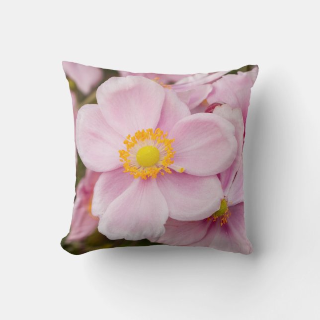 Almofada Flores de anêmona japonesa (Frente)