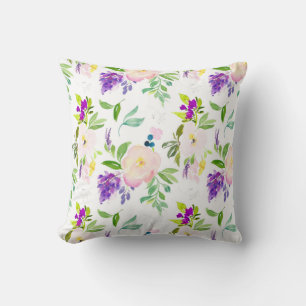 Almofada Flores de Aquarela de Densidade Peonies e Wister