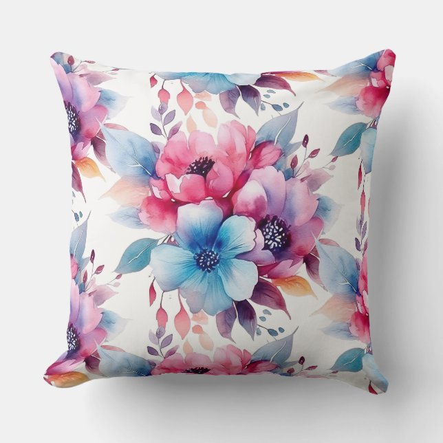 Almofada Flores De Aquarela Design-45893 (Frente)