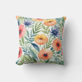 Almofada Flores de aquarela padrão