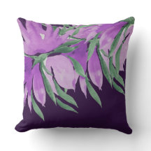 Flores de Aquarela Violeta Roxa Pintadas à Mão