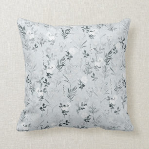Almofada Flores de cinza Pintura Botânica