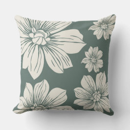 Almofada Flores de cor creme