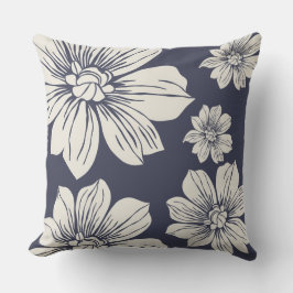 Almofada Flores de cor creme