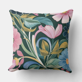 Almofada Flores de cor pastosa brilhante elegantes #4