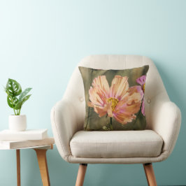 Almofada Flores de Cosmea Retro Verão Aniversário