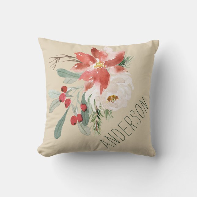 Almofada Flores de Férias com Nome (Frente)