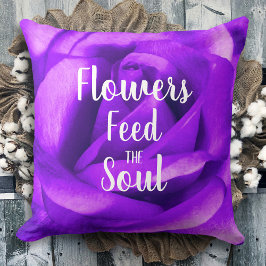 Almofada Flores De Foto Rosa Roxas Alimentam O Script De Al