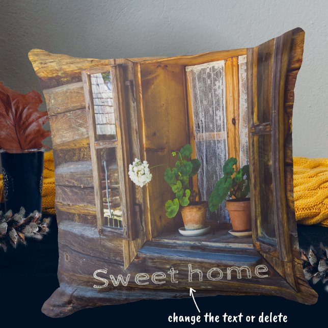 Almofada Flores de gerânio na janela (Criador carregado)