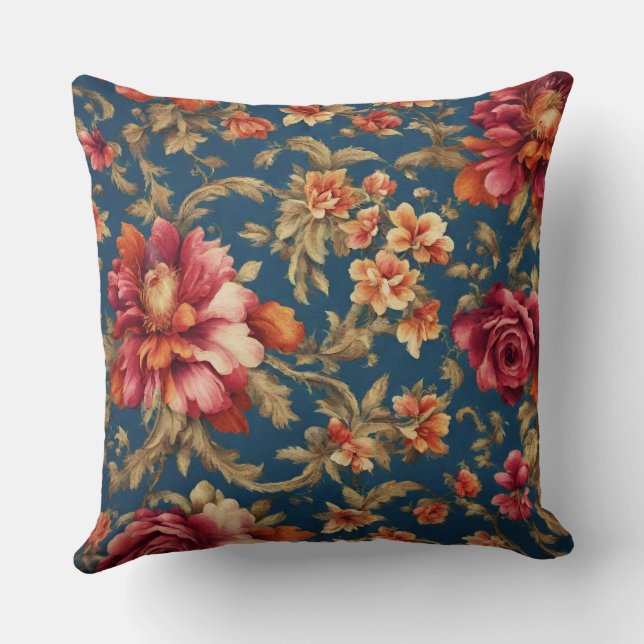 Almofada Flores de Grande Vintagem, Itália, refinadas (Verso)