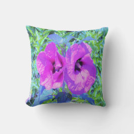 Almofada Flores de Hibisco Roxo-Roxo-Violeta