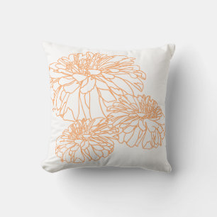 Almofada Flores de laranja de pêssego minimalistas elegante