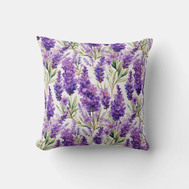 Almofada Flores de Lavanda Elegantes (Frente)