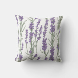 Almofada Flores de Lavanda em Aquarela