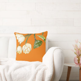 Almofada Flores De Lotus Amarelo Laranja Seedpod Simples