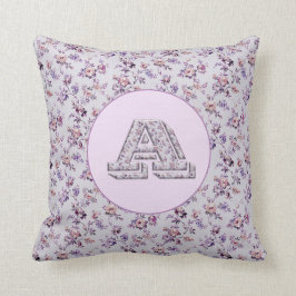 Almofada Flores De Luxo Monograma A