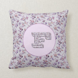 Almofada Flores de luxo Monograma F