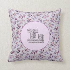 Almofada Flores de luxo Monograma L
